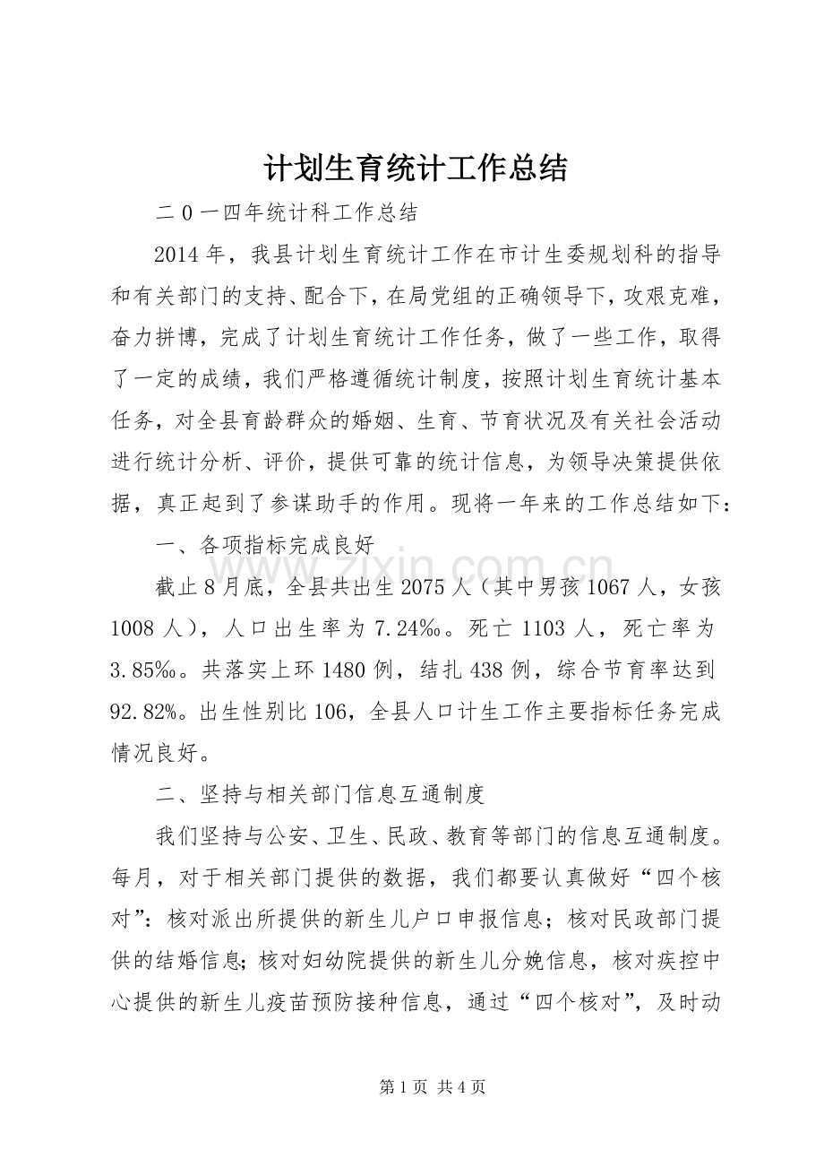 计划生育统计工作总结.docx_第1页