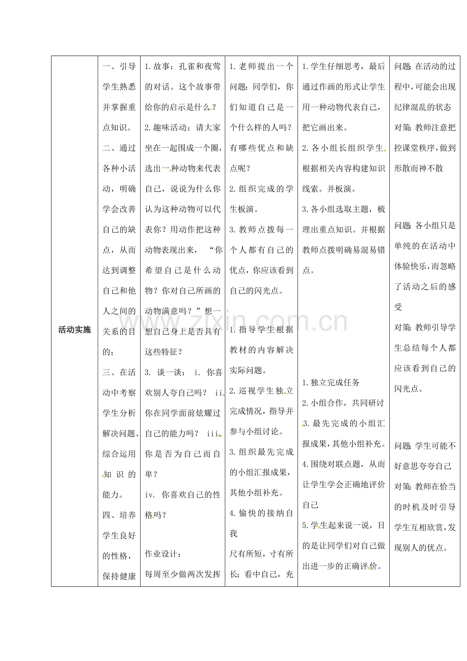 （秋季版）吉林省通化市七年级道德与法治上册 第一单元 成长的节拍主题活动教案 新人教版-新人教版初中七年级上册政治教案.doc_第2页