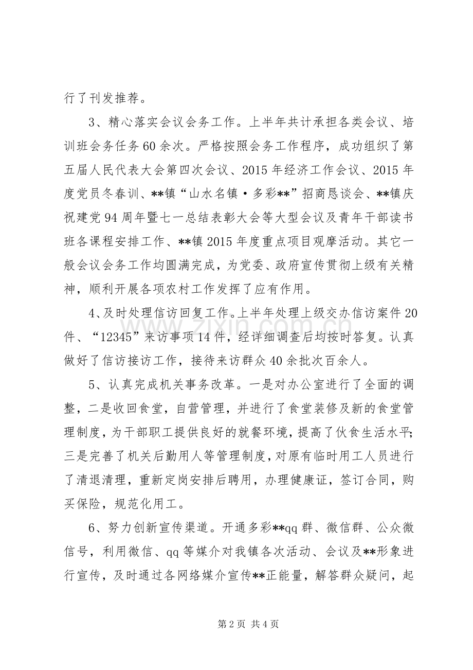 党政办半年工作总结及下半年工作计划.docx_第2页