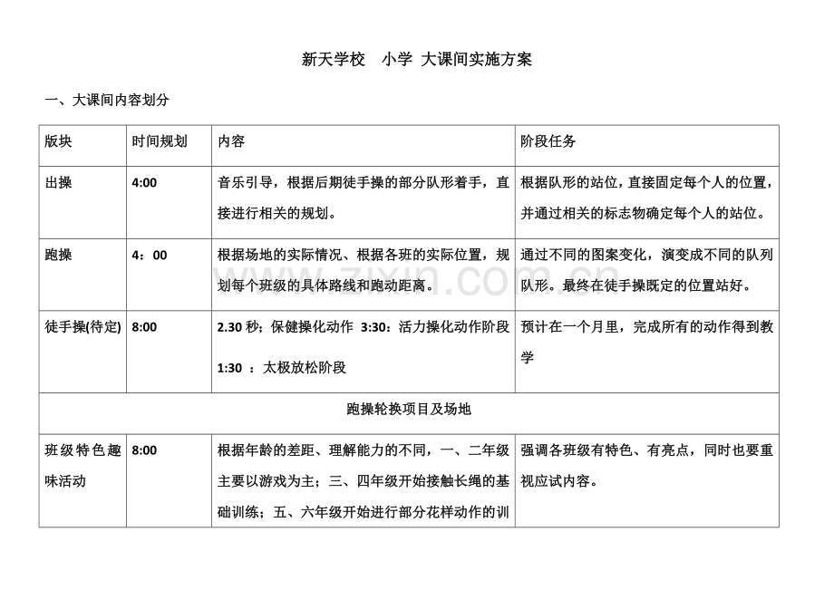 大课间实施方案.docx_第1页