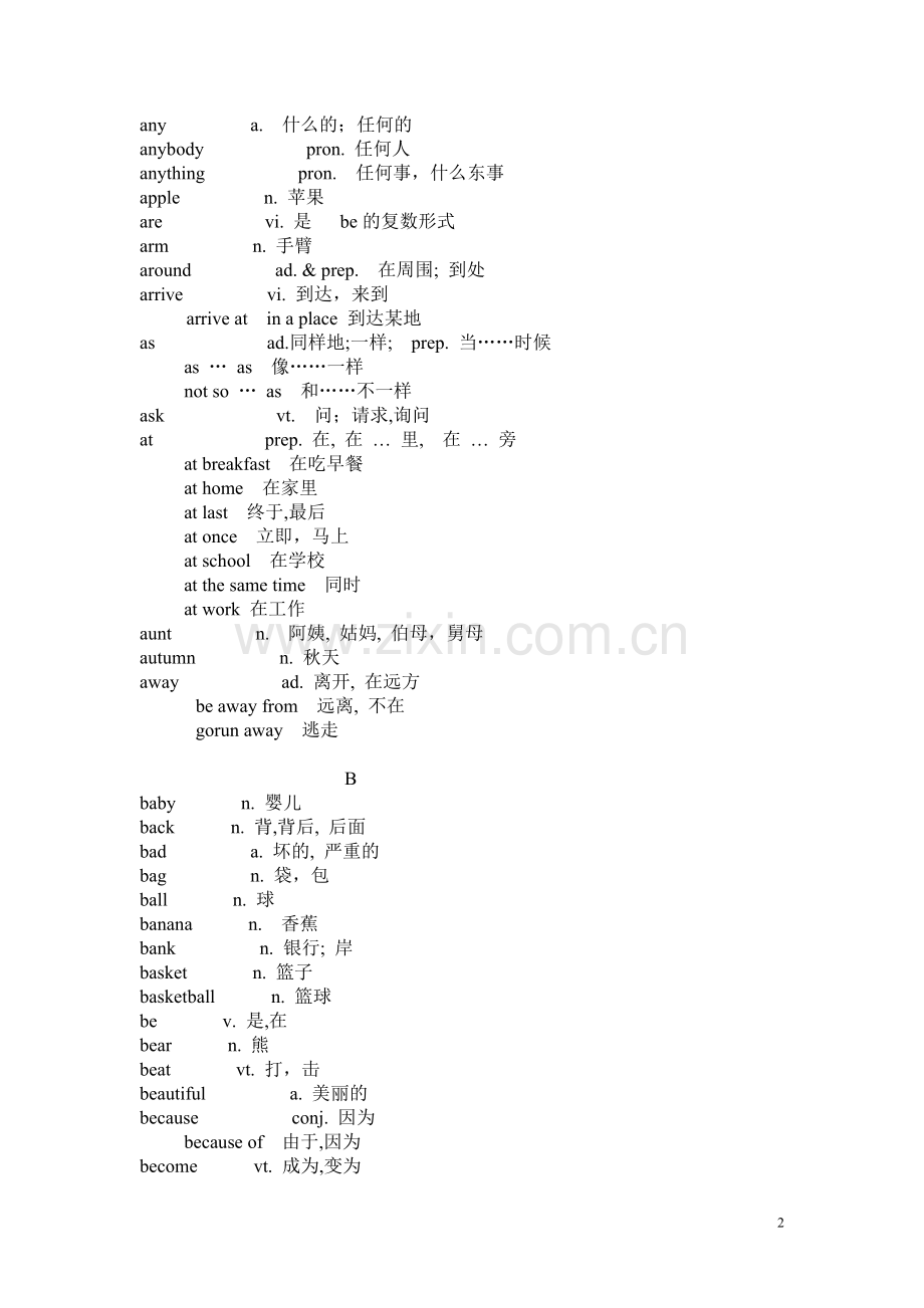 全国公共英语等级考试一级词汇表.doc_第2页