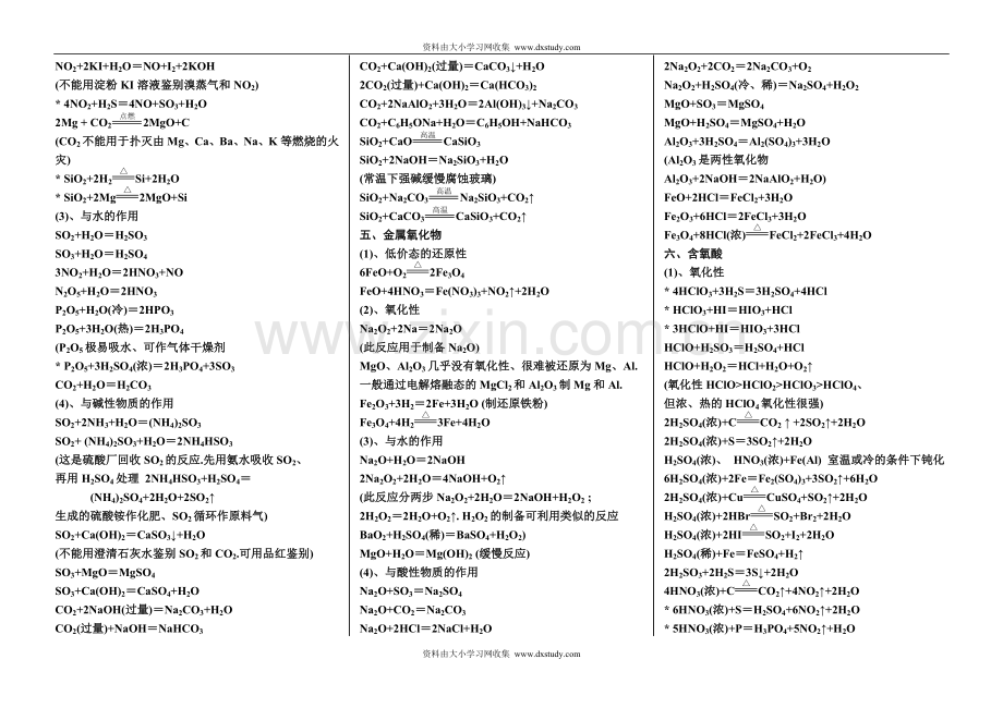 [[高三化学教案]]高中学化学方程式汇总.doc_第3页