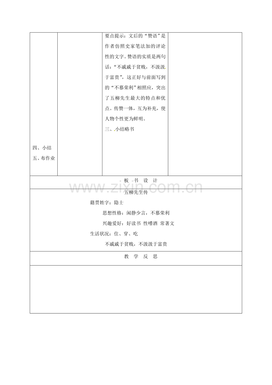 天津市宝坻区八年级语文下册 第五单元 22 五柳先生传（第1课时）教案 （新版）新人教版-（新版）新人教版初中八年级下册语文教案.doc_第3页