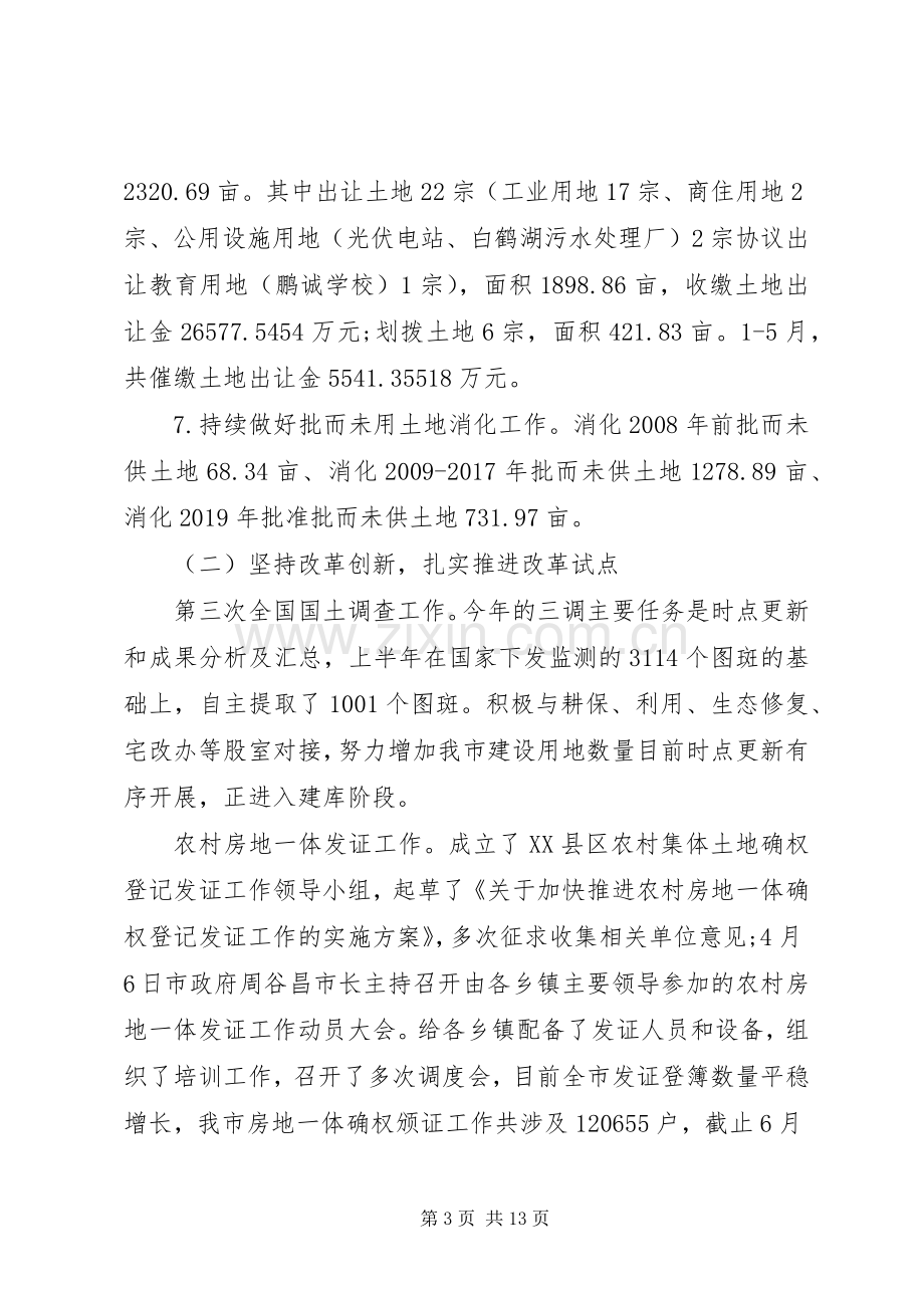 市自然资源局XX年上半年工作总结和下半年工作计划.docx_第3页