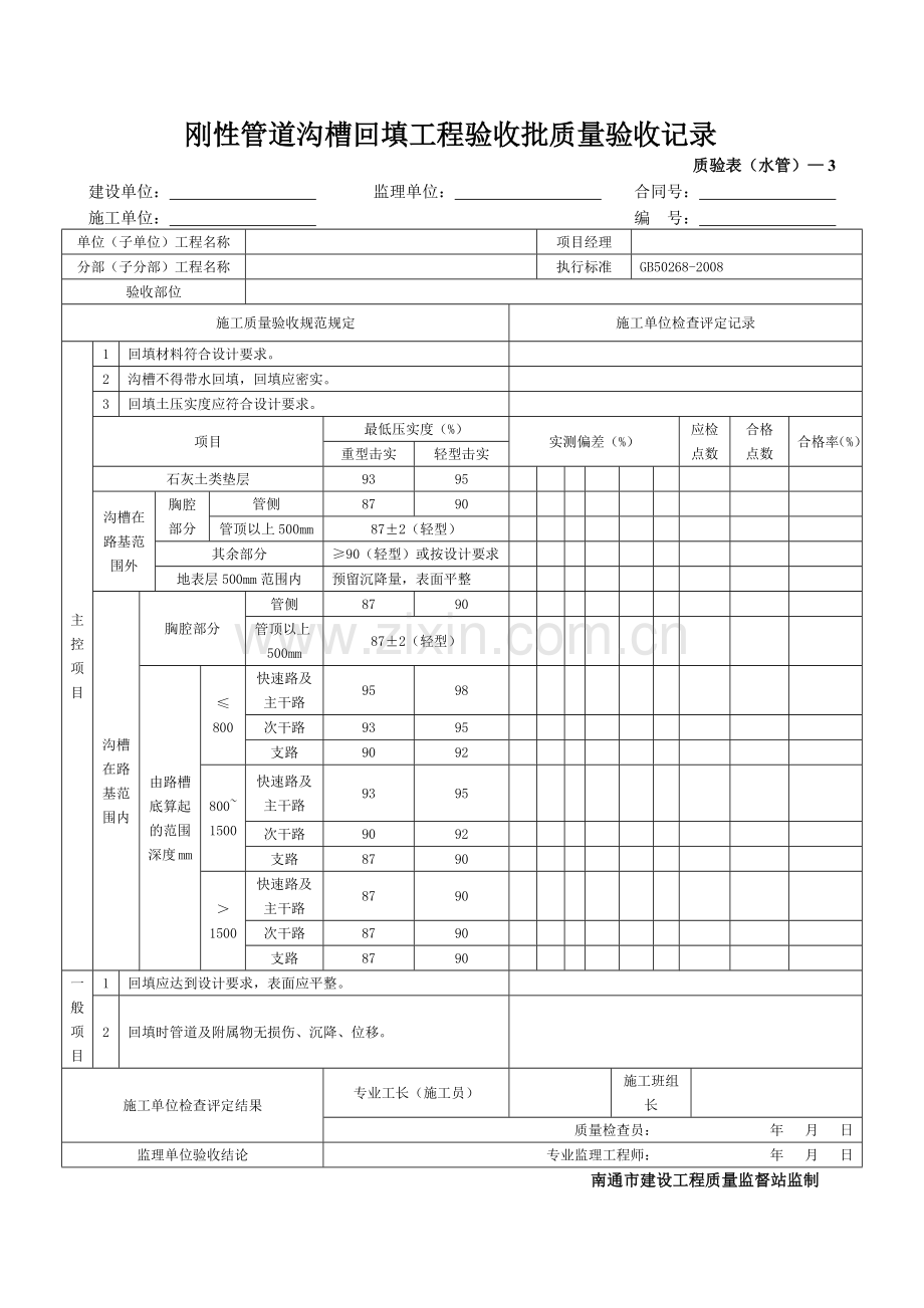 新版市政工程施工与质量验收规范表格(管道工程).docx_第3页