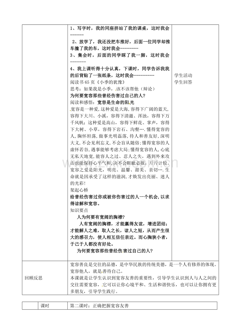 七年级政治上册 第七课 让人三尺又何妨教案 苏教版-苏教版初中七年级上册政治教案.doc_第2页