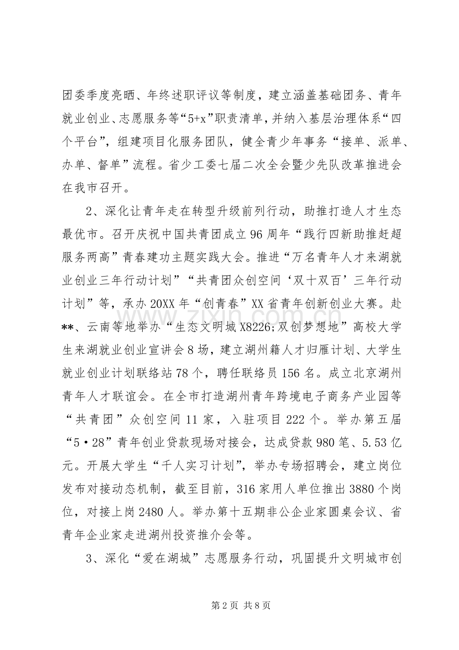 团XX市委上半年工作总结及下半年工作计划.docx_第2页