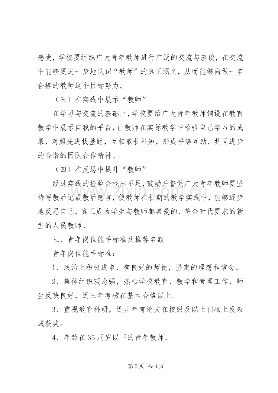 关于争当青年岗位能手活动的安排意见.docx_第2页