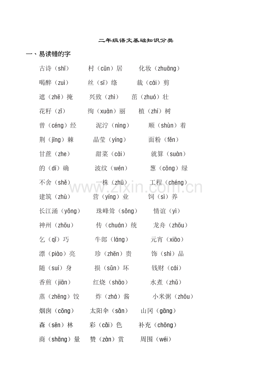 二年级语文基础知识分类.doc_第1页