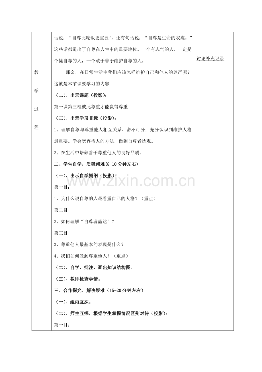 七年级政治下册 第一课 第3框 彼此尊重才能赢得尊重教案 新人教版-新人教版初中七年级下册政治教案.doc_第2页