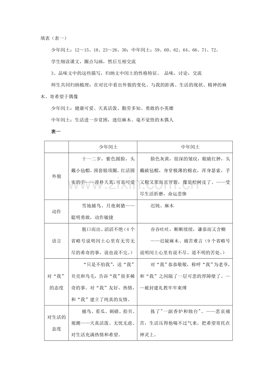 七年级语文下册 7《故乡》教案（2） 长春版-长春版初中七年级下册语文教案.doc_第2页