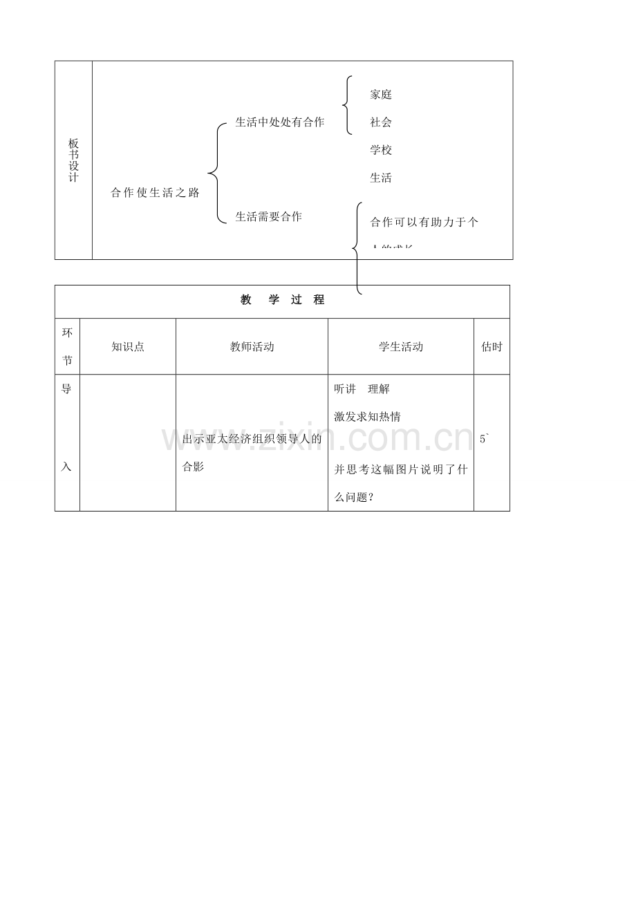 八年级思品上册 9合作使生活之路更宽畅同步教案 鲁教版.doc_第2页