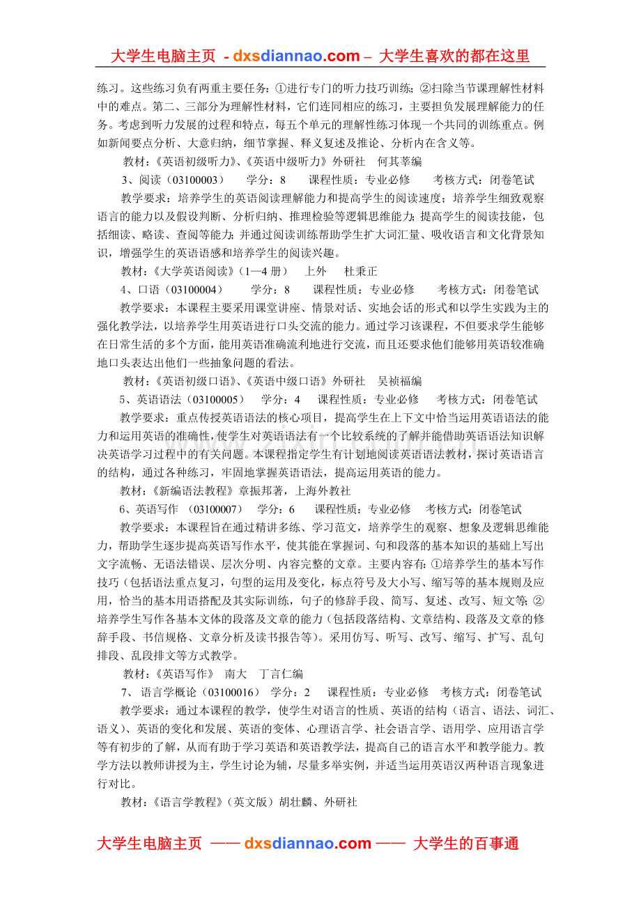 英语专业教学计划.doc_第2页