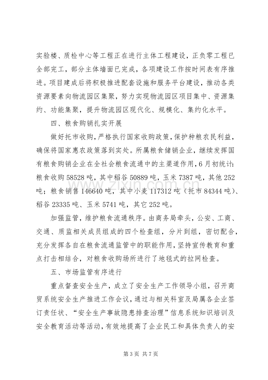 XX年商务局上半年工作总结及下半年工作计划.docx_第3页