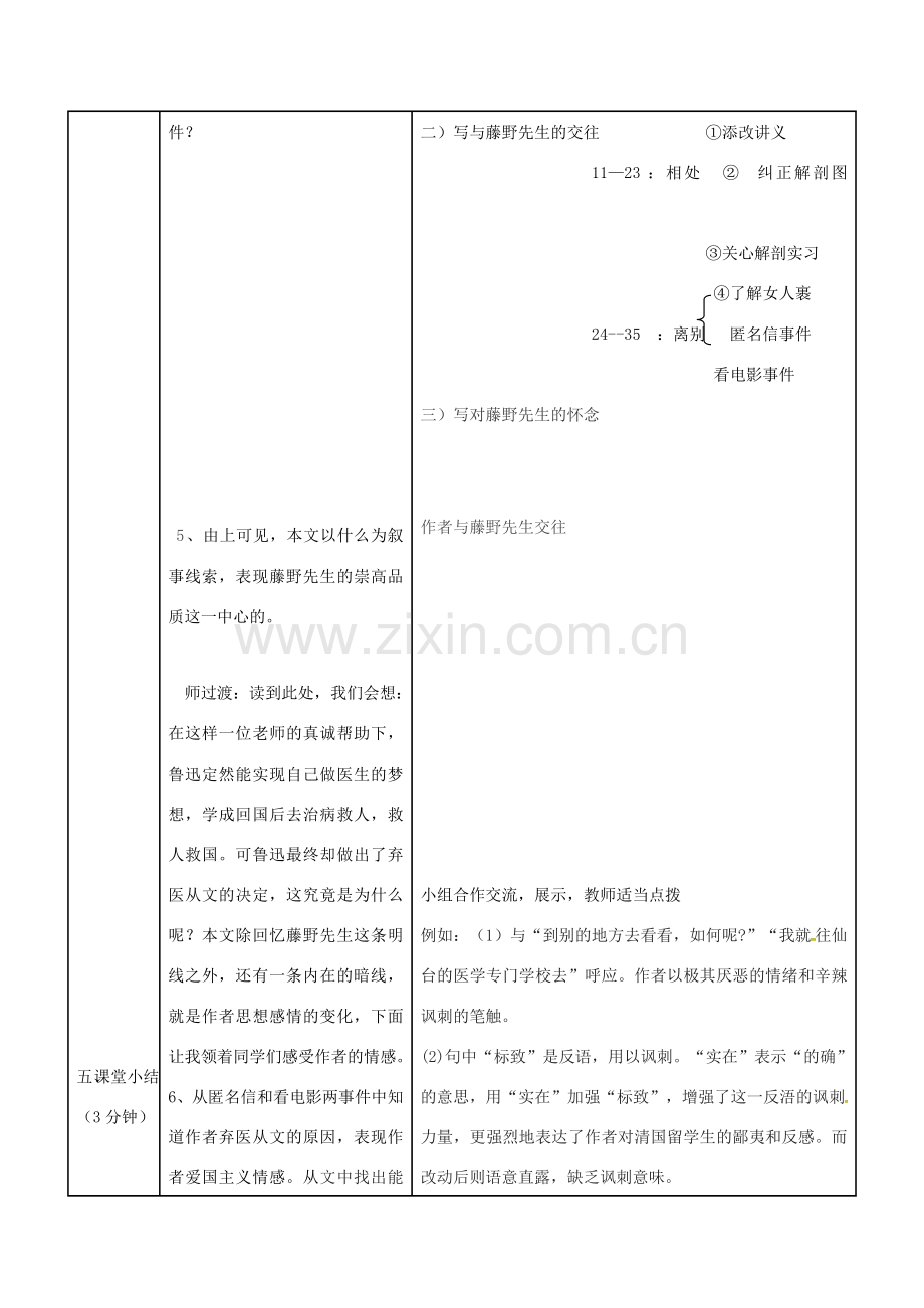 辽宁省恒仁满族自治县八年级语文下册 1 藤野先生教案（第1课时）（新版）新人教版-（新版）新人教版初中八年级下册语文教案.doc_第3页