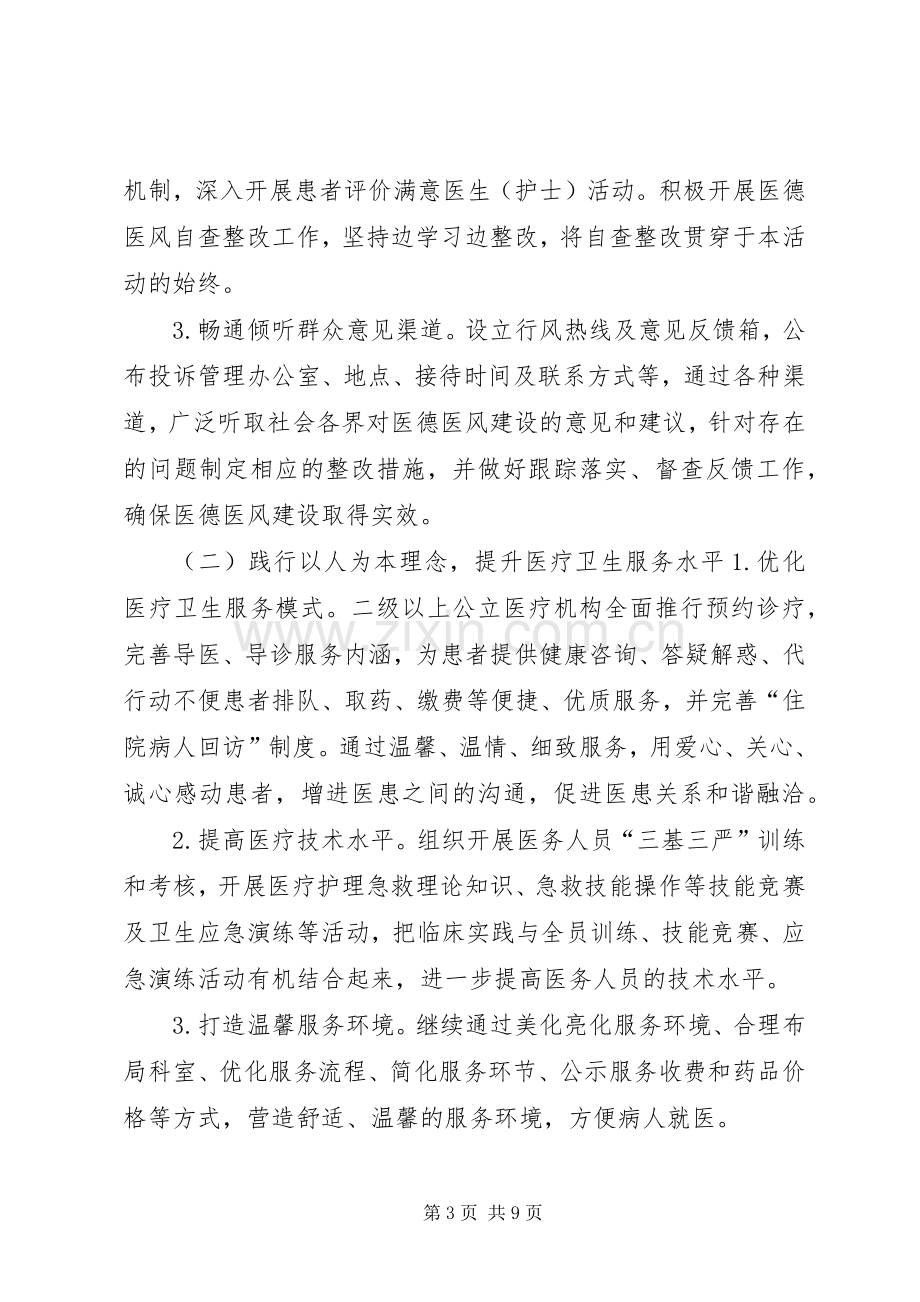 XX年卫生局医德医风建设工作安排意见.docx_第3页