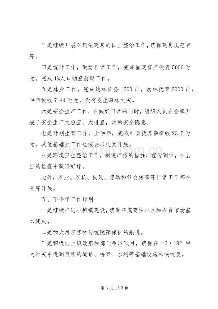 乡镇政府半年总结和下半年工作计划.docx_第3页