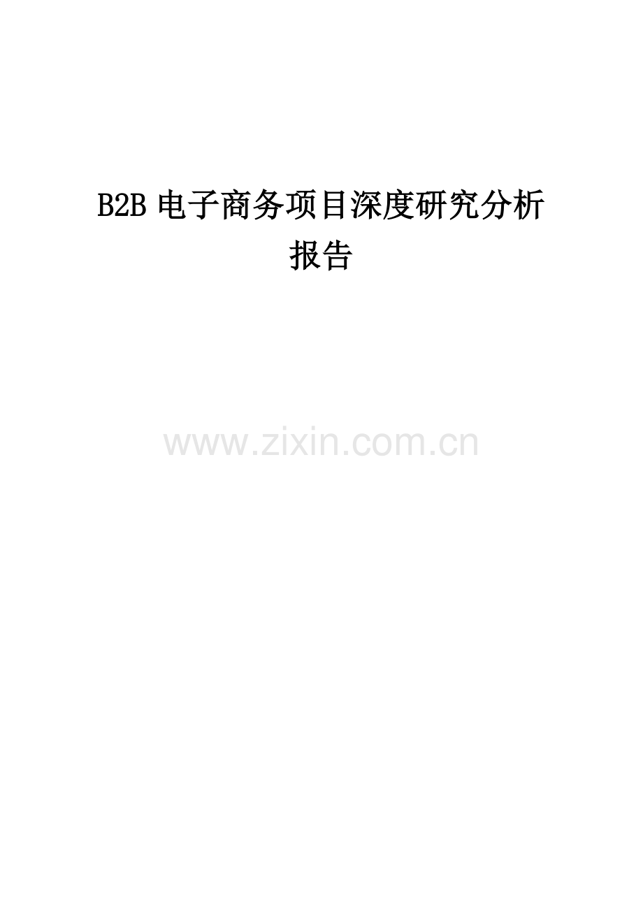 B2B电子商务项目深度研究分析报告.docx_第1页