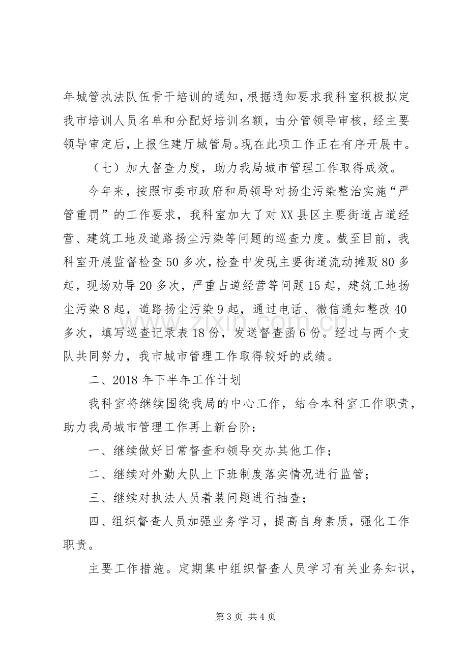 执法督导科20XX年上半年工作总结和下半年工作计划.docx_第3页