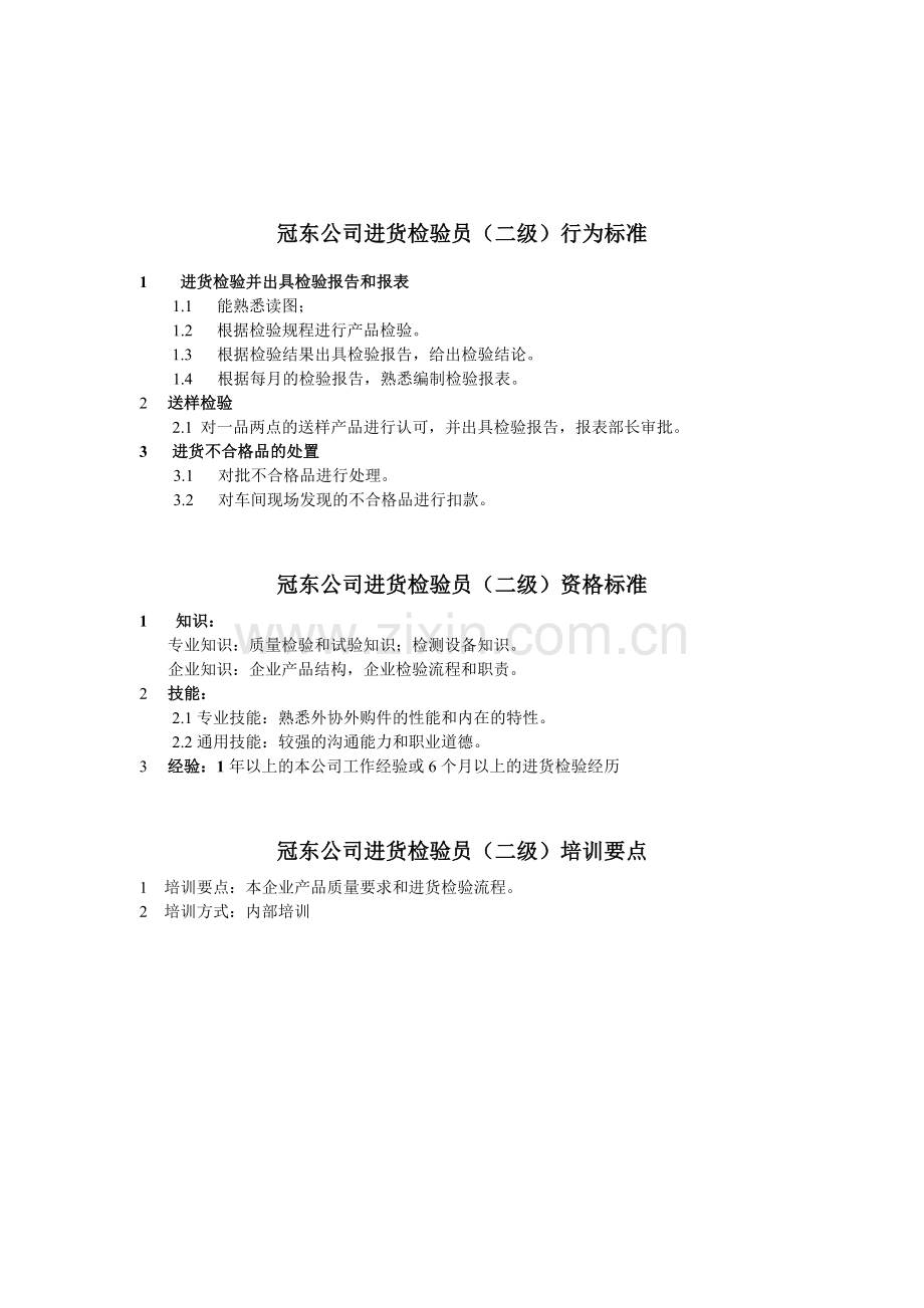 冠东公司进货检验员行为标准.docx_第2页