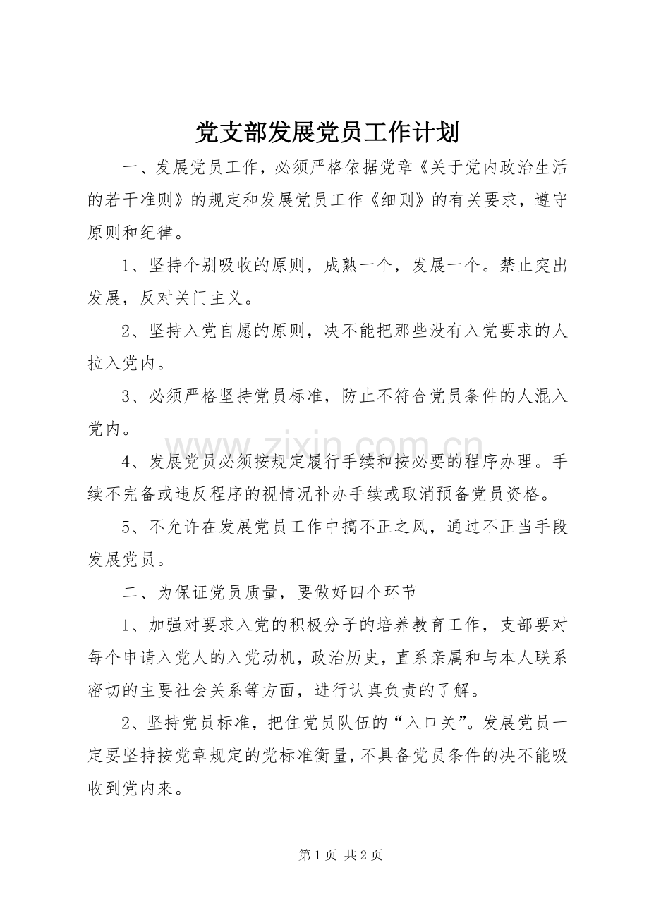 党支部发展党员工作计划_1.docx_第1页