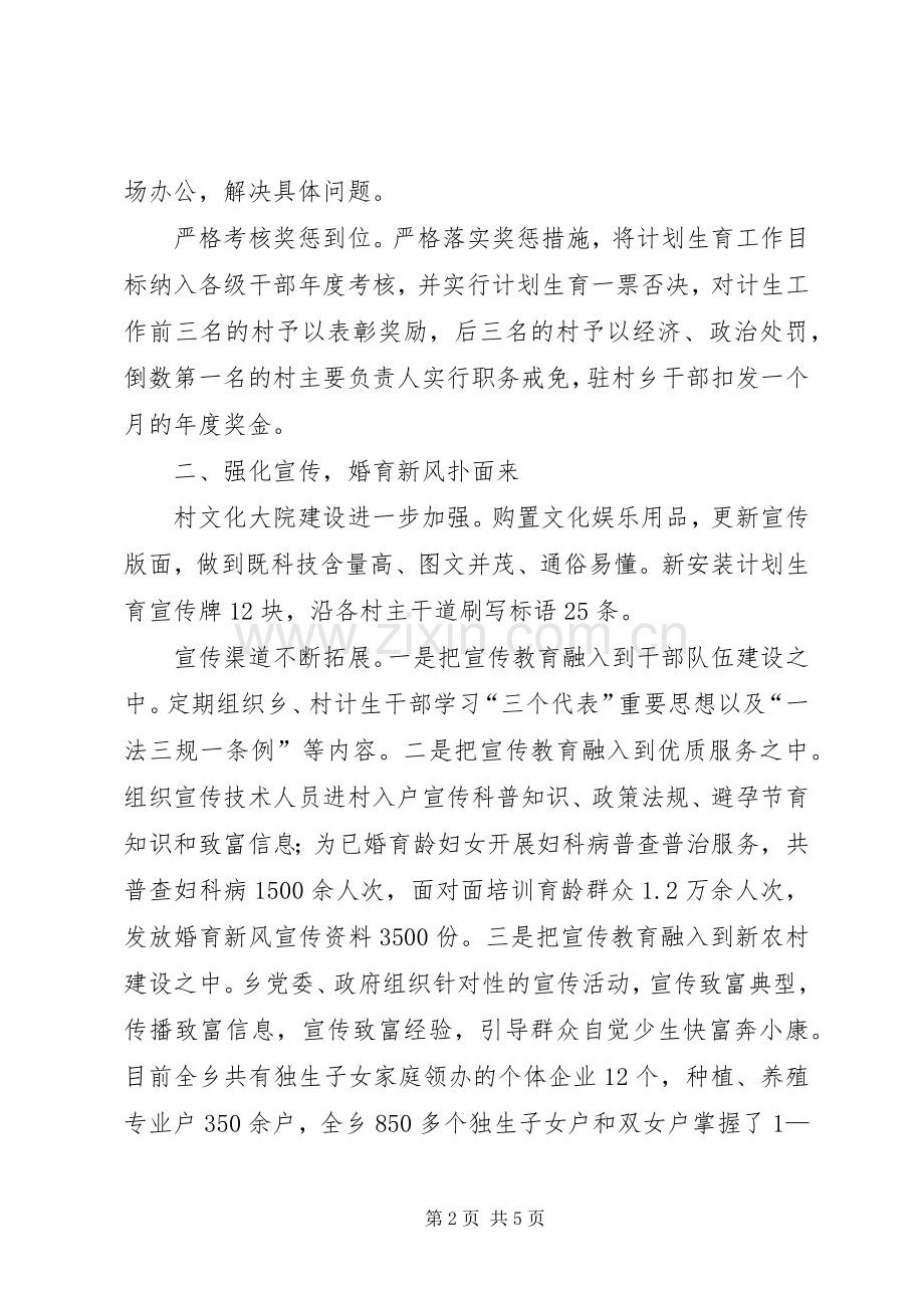 XX乡镇XX年计划生育总结 .docx_第2页