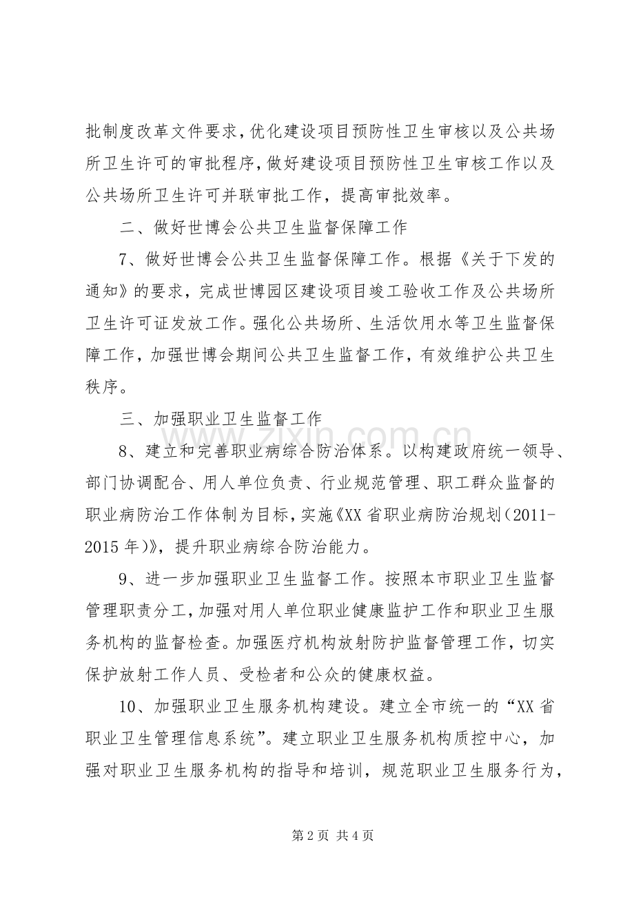 市卫生局卫生监督工作计划 .docx_第2页