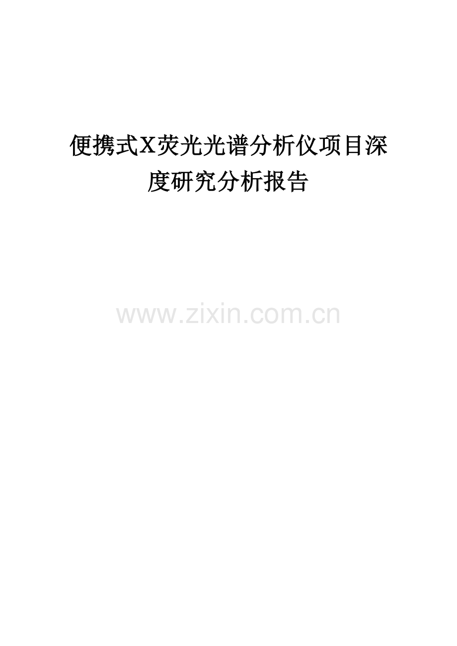 便携式X荧光光谱分析仪项目深度研究分析报告.docx_第1页