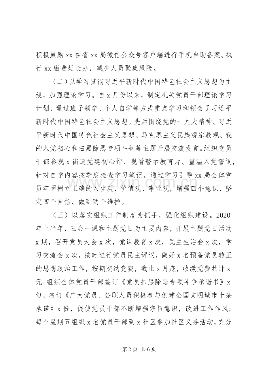 党支部XX年上半年工作总结暨下半年工作计划.docx_第2页