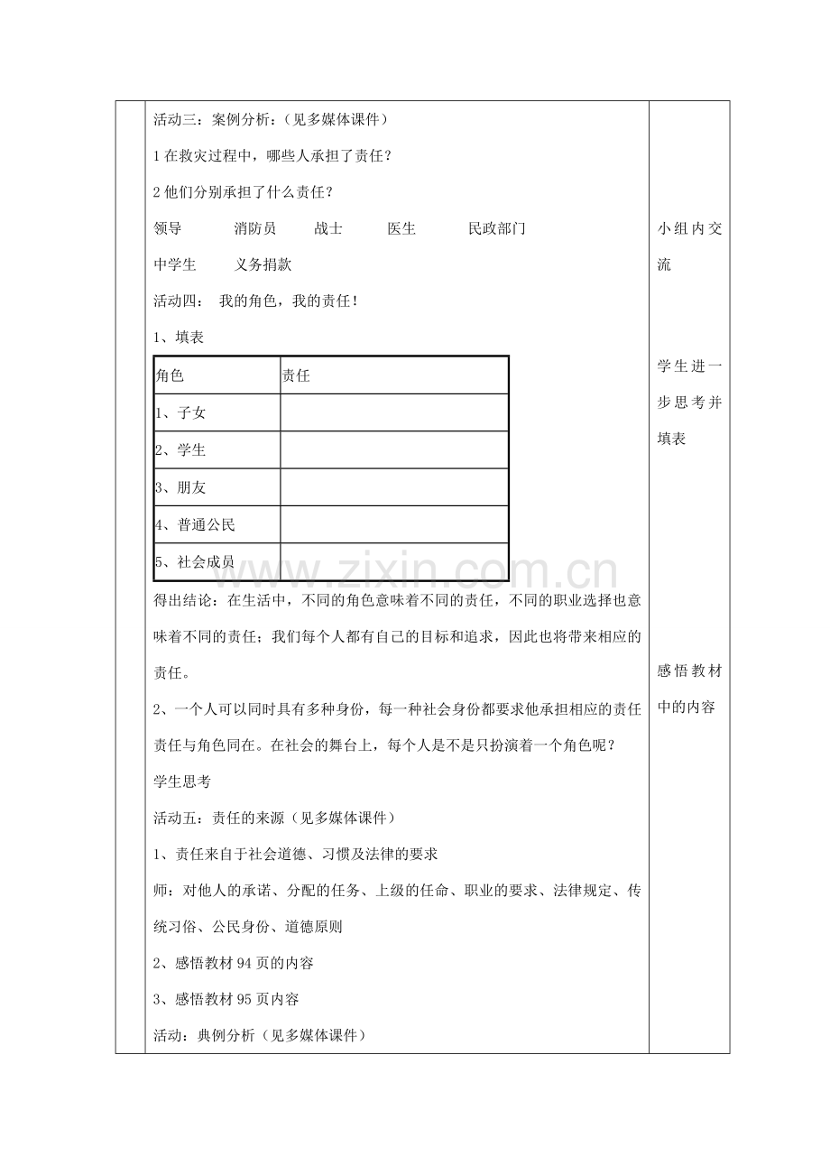 八年级政治上册 第8课 第2框 不同身份有不同责任教案 苏教版-苏教版初中八年级上册政治教案.doc_第2页