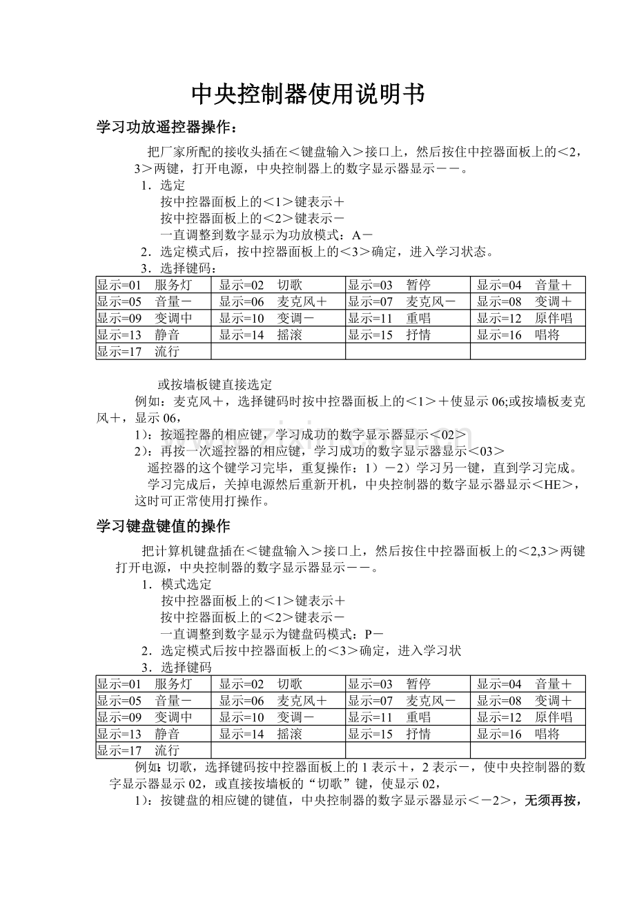 中控器使用说明书.doc_第1页