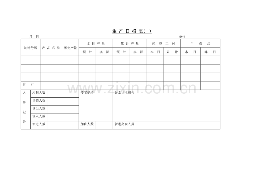 生产日报表〈一〉.doc_第1页