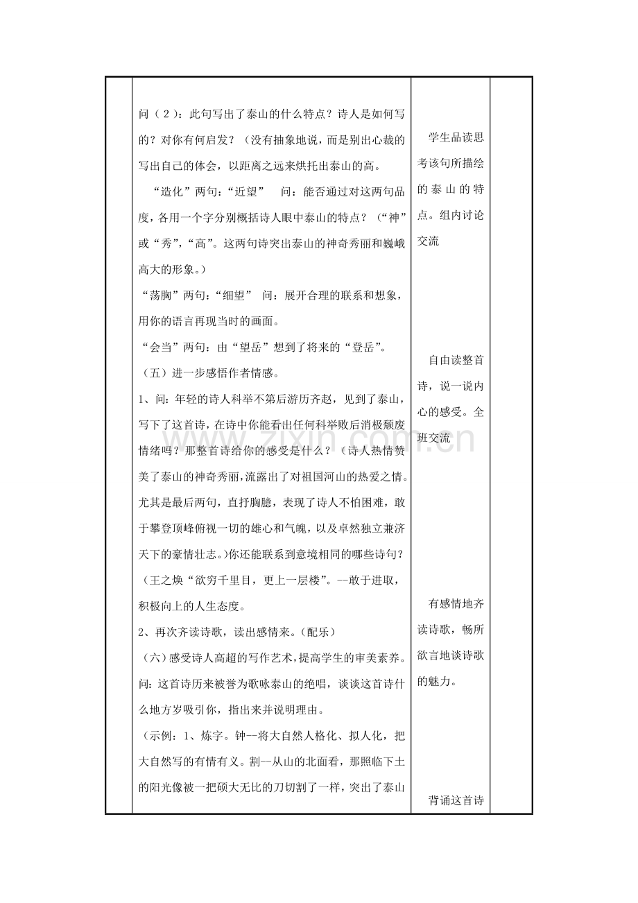 春七年级语文下册 第5单元 20《古代诗歌五首》望岳教案 新人教版-新人教版初中七年级下册语文教案.doc_第3页