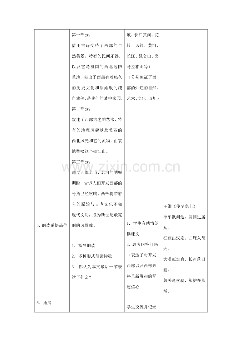 八年级语文下册 3《西部畅想》教案2 沪教版-沪教版初中八年级下册语文教案.doc_第2页