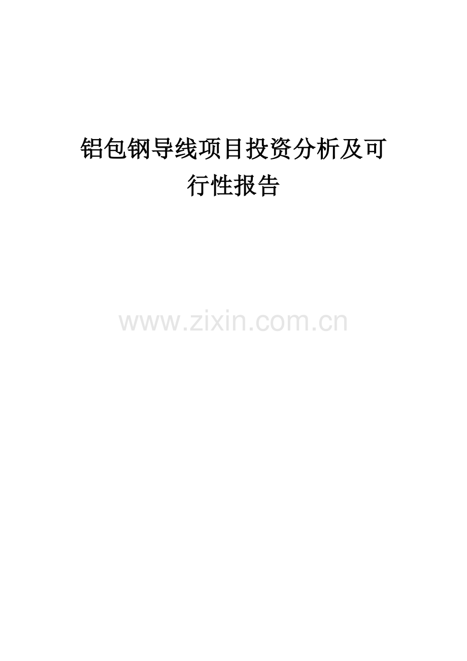 铝包钢导线项目投资分析及可行性报告.docx_第1页