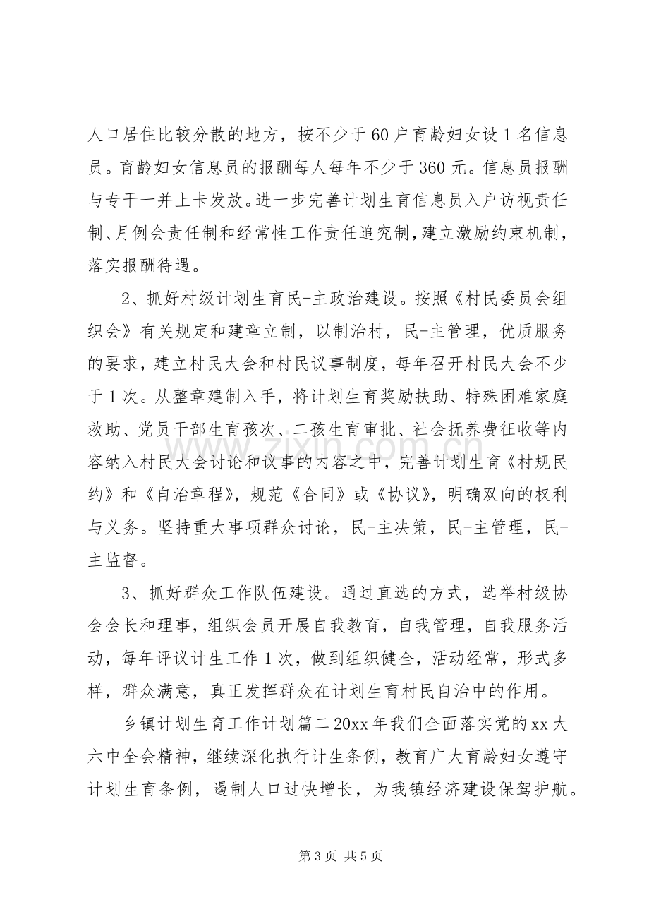 乡镇计划生育XX年工作计划 .docx_第3页