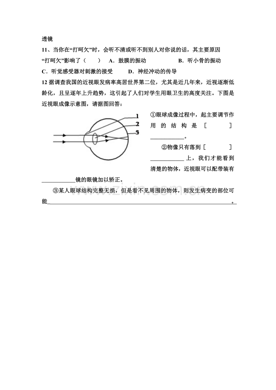 人体对外界环境的感知--复习课学案--设计人-韩爱芹--4.doc_第3页