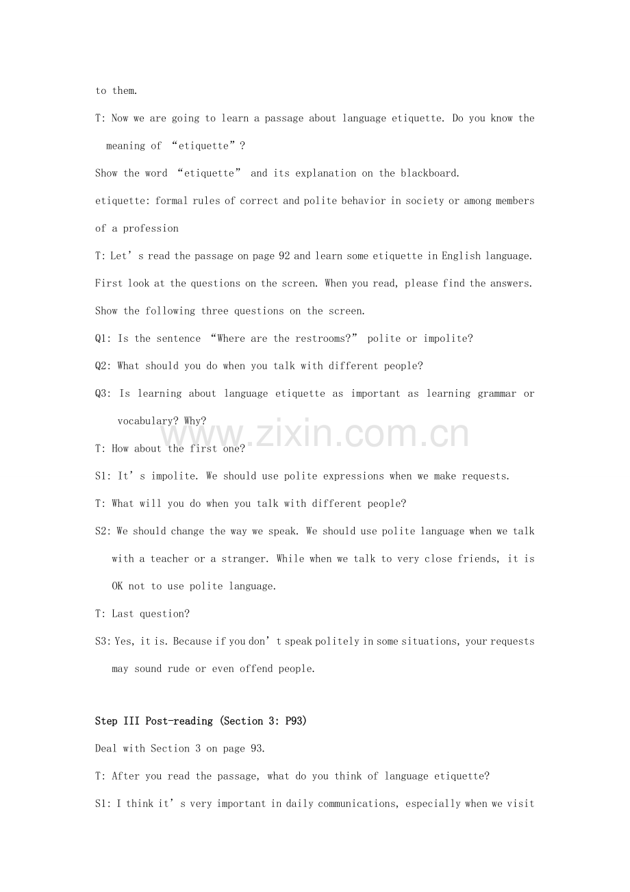 新疆石河子市第八中学九年级英语全册 Unit 11 Could you please tell me where the restrooms Reading教案 人教新目标版.doc_第3页