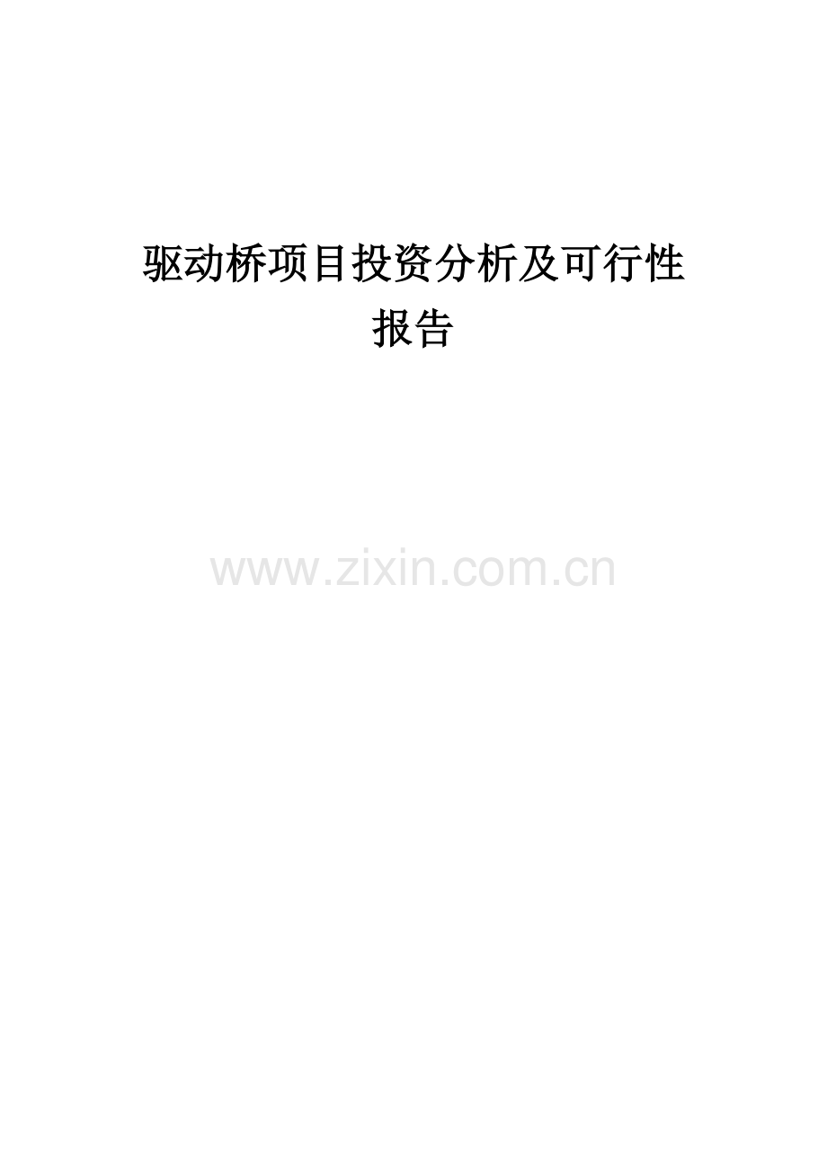 驱动桥项目投资分析及可行性报告.docx_第1页