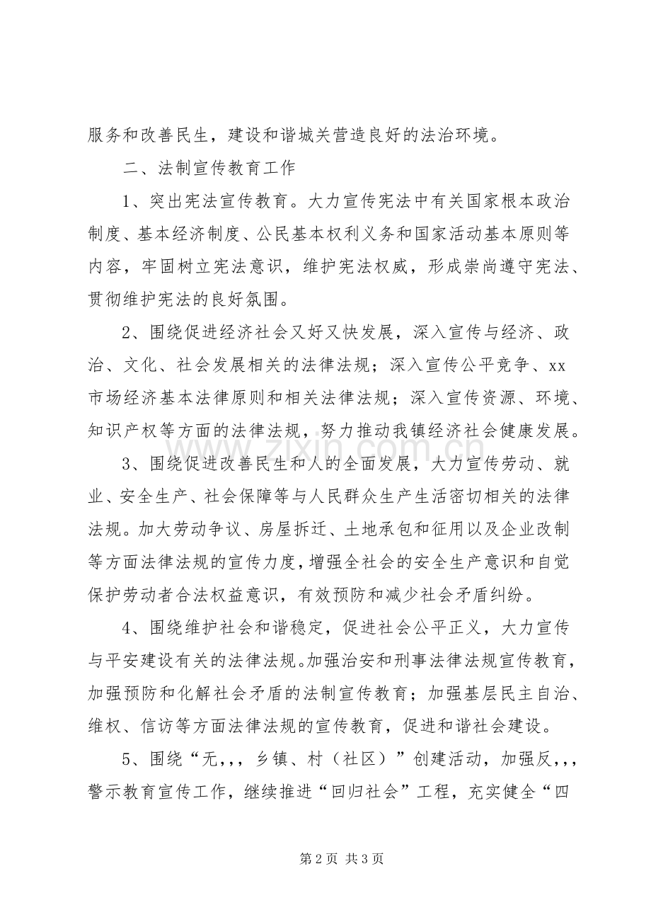 普法依法治理工作计划城关镇普法依法治理工作计划.docx_第2页