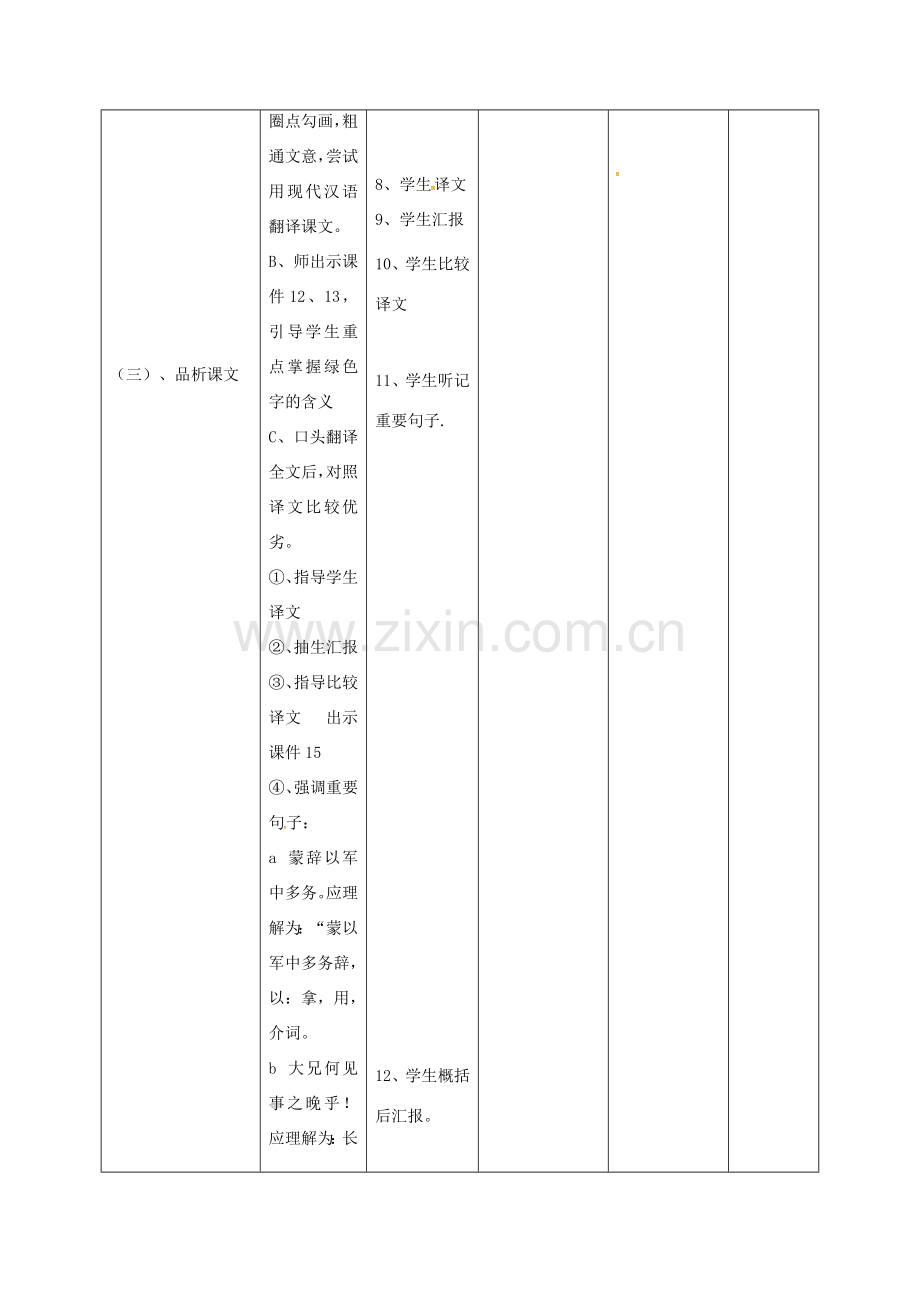 小学七年级语文下册 15《孙权劝学》教案 （新版）新人教版-（新版）新人教版初中七年级下册语文教案.doc_第3页