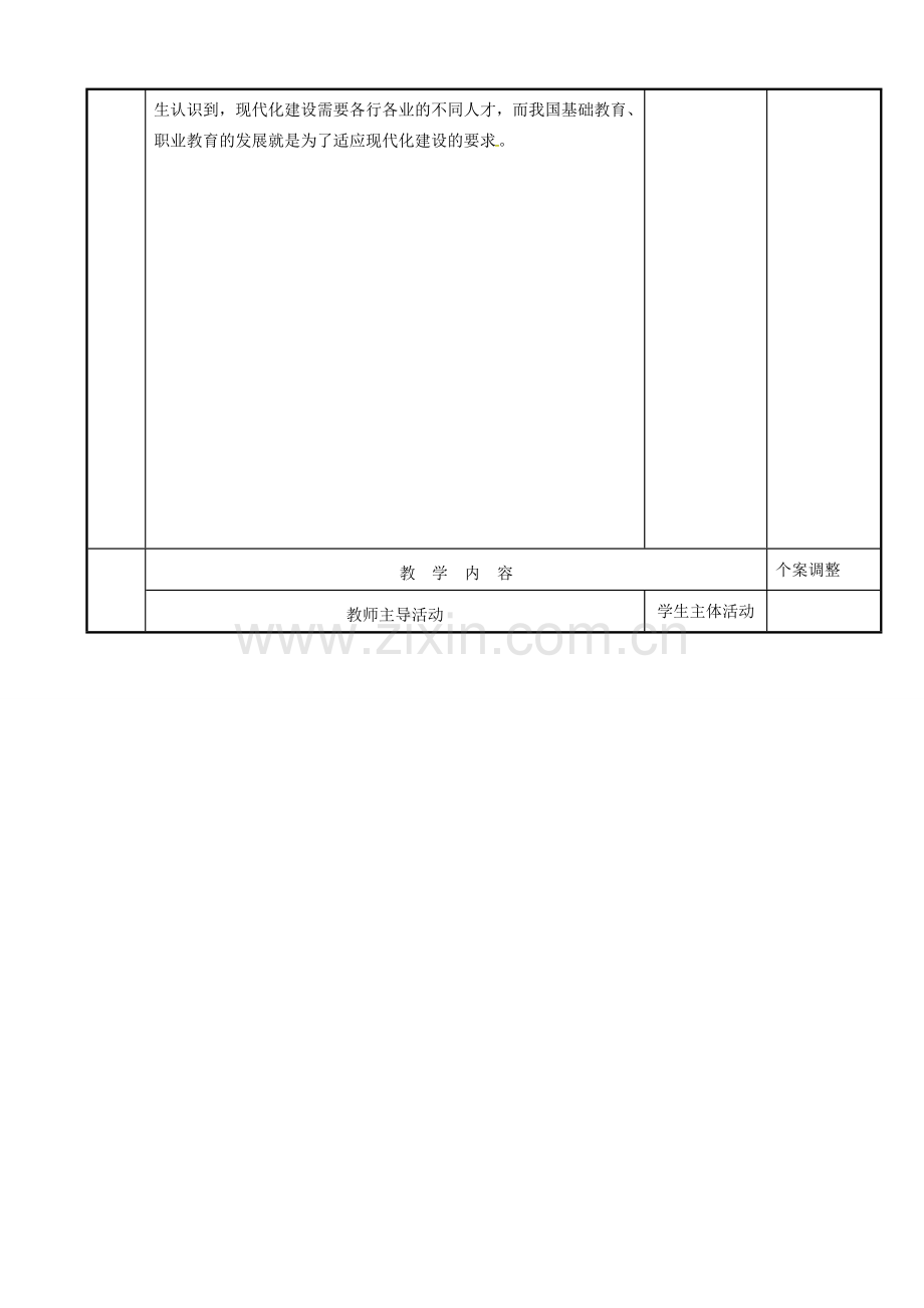 江苏省新沂市八年级政治下册 第六单元 复兴中华 第19课 科教兴国 第二框 感受教育创新教案 苏教版-苏教版初中八年级下册政治教案.doc_第2页