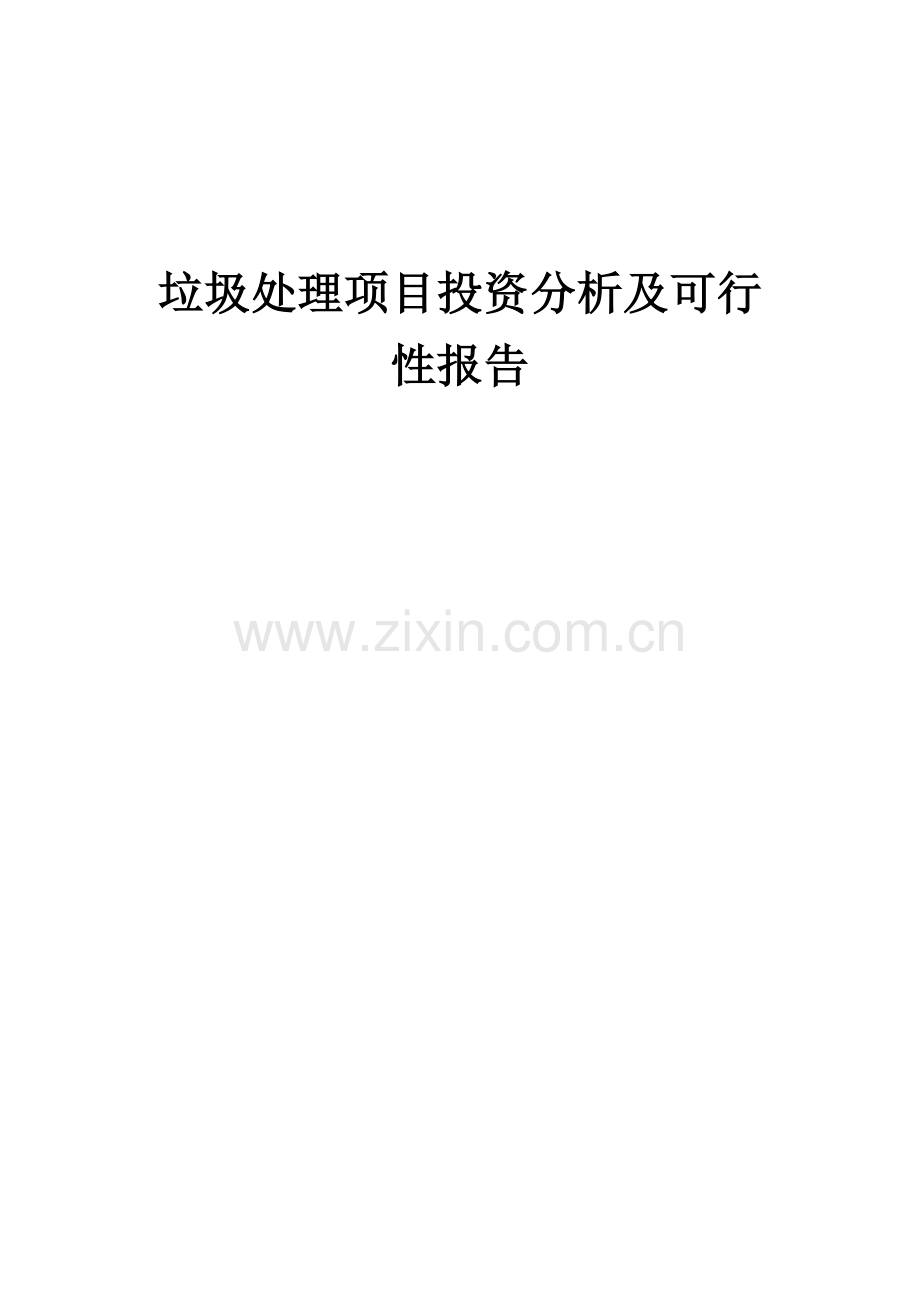 垃圾处理项目投资分析及可行性报告.docx_第1页