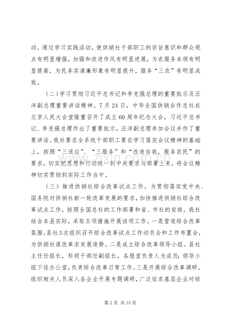 供销社工作总结和工作计划范文.docx_第2页