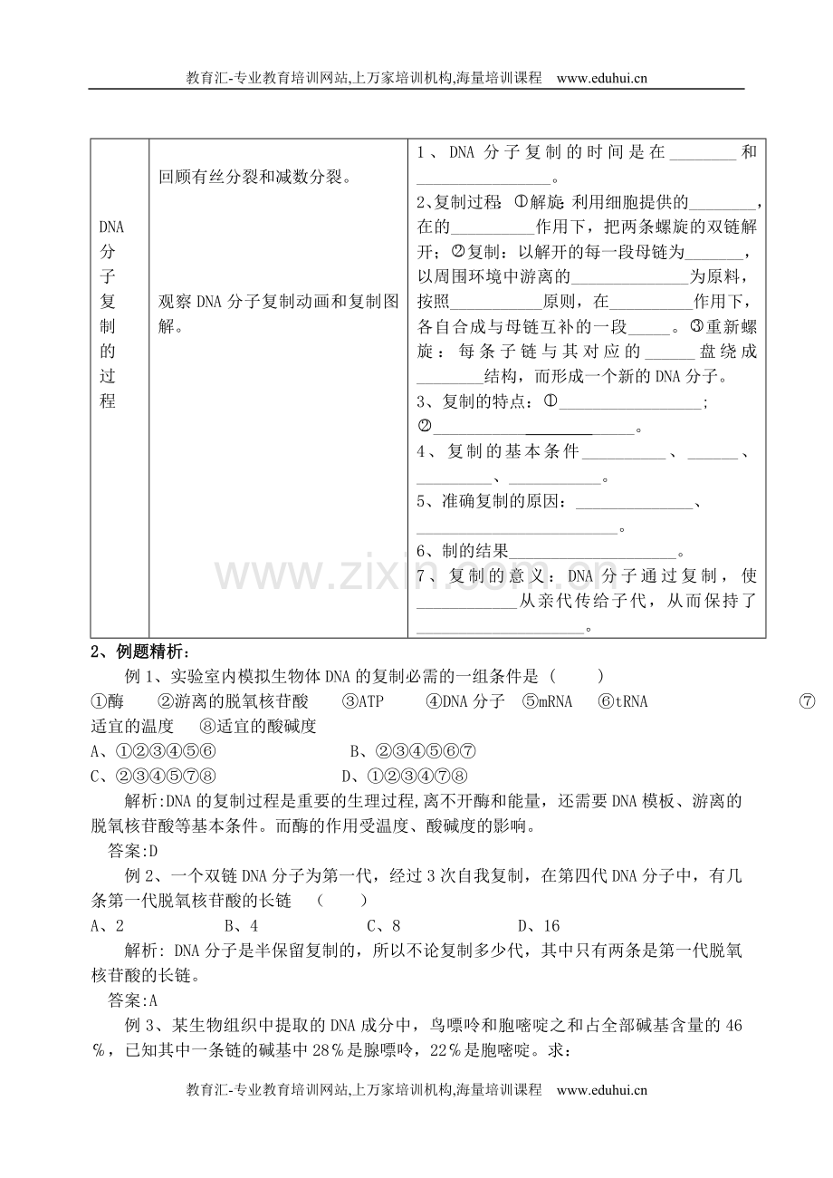 人教新课标高中生物第09课时第三章第3节DNA的复制.doc_第2页