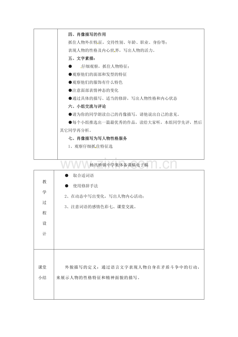 浙江省绍兴县杨汛桥镇中学七年级语文上册《外貌描写》教学案 人教新课标版.doc_第3页