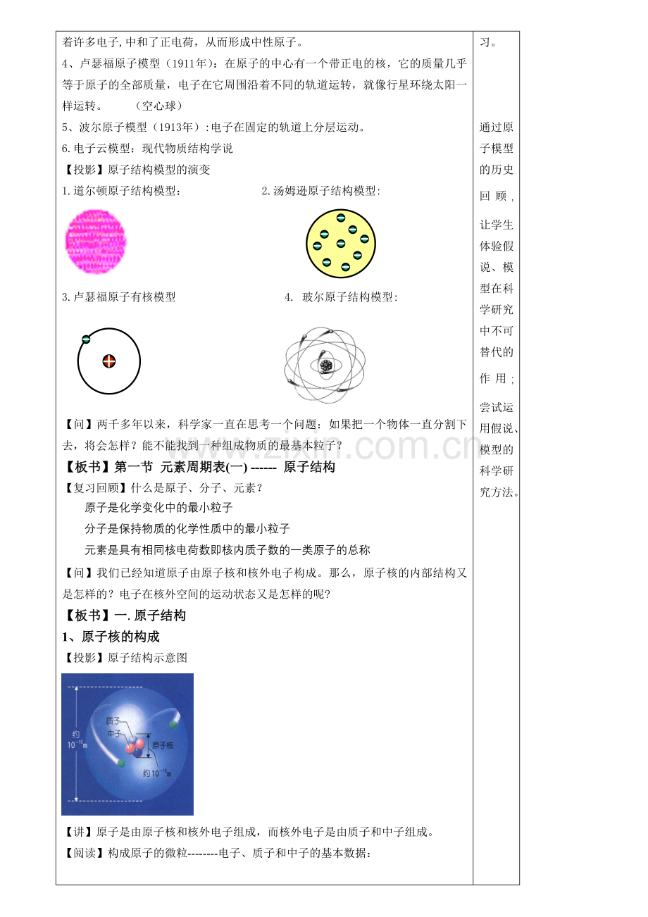 高中化学第一节元素周期表-原子结构教案人教版必修2.doc_第3页