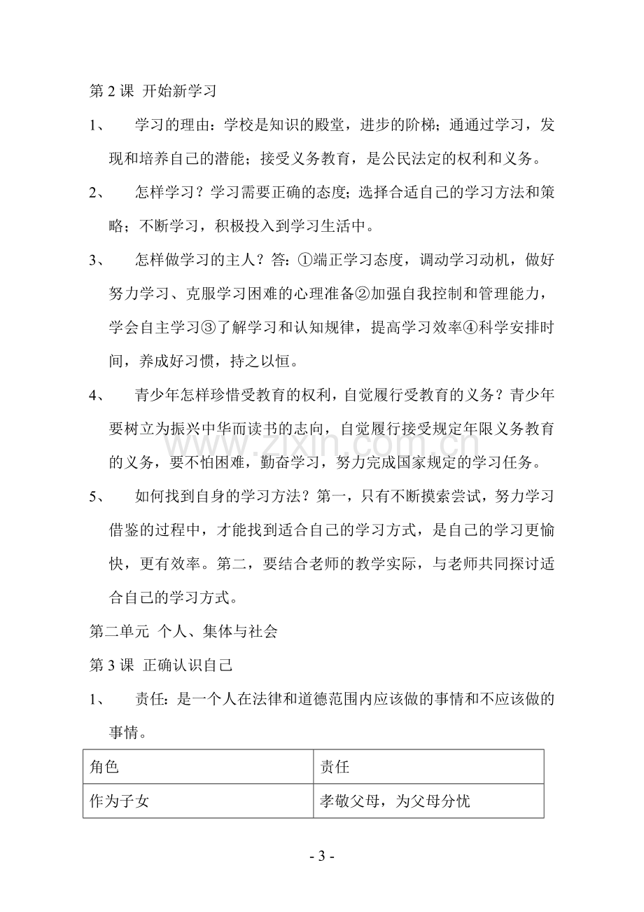 北师大版思想品德七年级上册复习提纲.doc_第3页