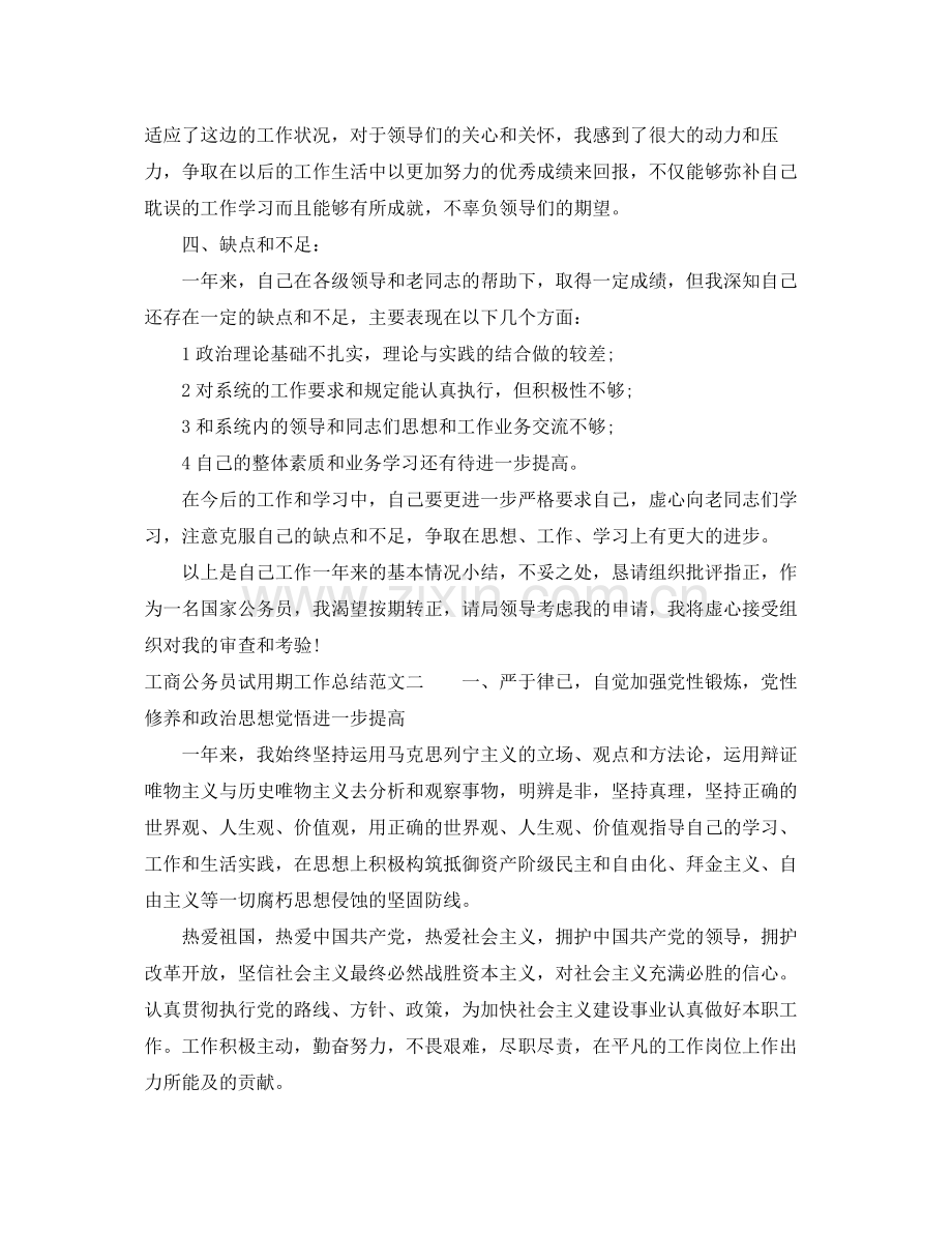 工商公务员试用期工作总结 .docx_第2页