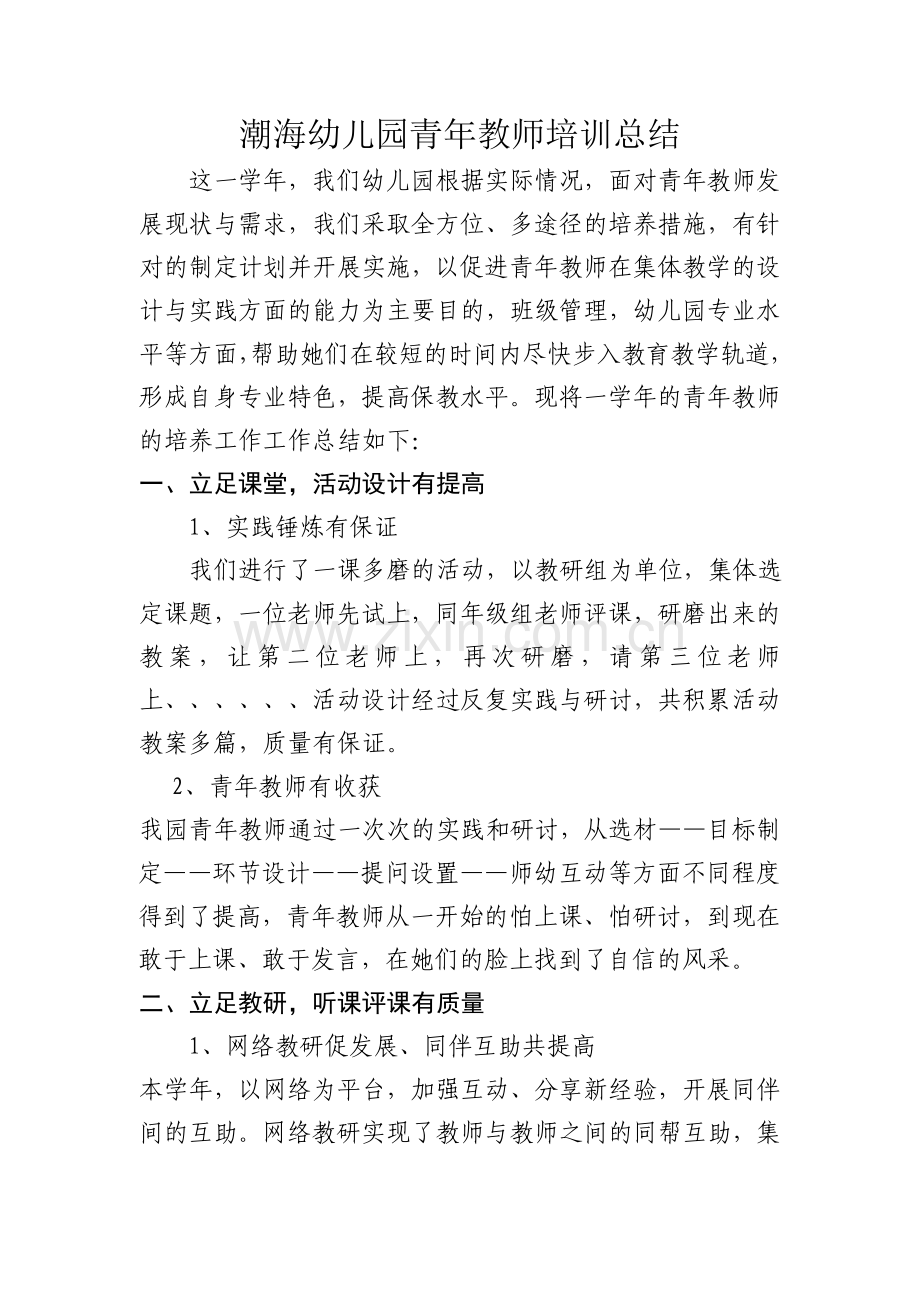 青年教师培训总结.doc_第1页